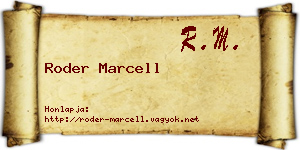 Roder Marcell névjegykártya